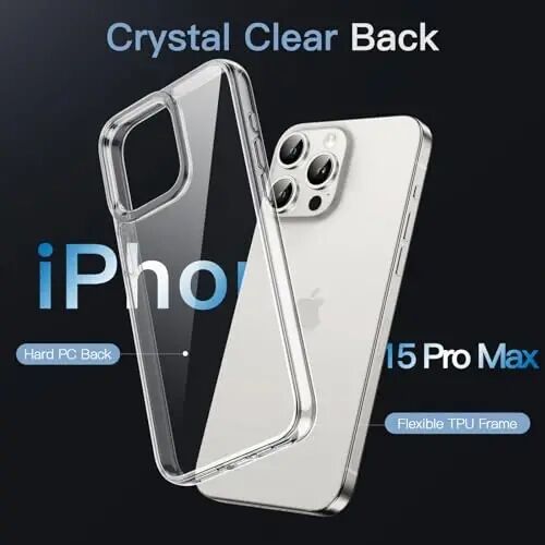 JETech Case for iPhone 15 Pro Max 6.7-Inch, Non-Yellowing Shockproof Phone Bumper Cover, Anti-Scratch Clear Back (Clear) - 3