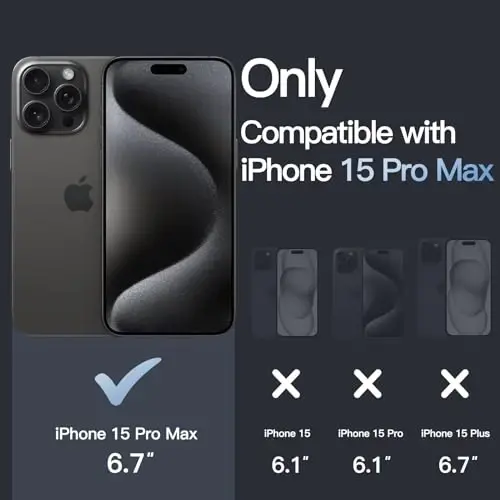 JETech Case for iPhone 15 Pro Max, Anti-Yellowing, Black | Shockproof Protection, Scratch Resistant Hard PC Back, Durable Transparent TPU Bumper - JETech (1)