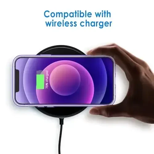 JETech чехол для iPhone 12/12 Pro 6.1 дюйма, не желтеющий противоударный бампер для телефона, прозрачная задняя крышка с защитой от царапин (темно-фиолетовый) - 4