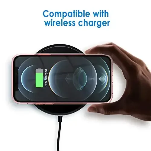 JETech чехол для iPhone 12/12 Pro 6.1 дюйма, не желтеющий противоударный бампер для телефона, прозрачная задняя панель с защитой от царапин (розовое золото) - 4