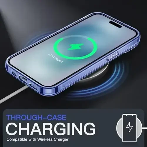 JETech чехол для iPhone 15 6.1 дюймов, не желтеющий противоударный бампер для телефона, прозрачная задняя крышка против царапин (темно-синий) - 6