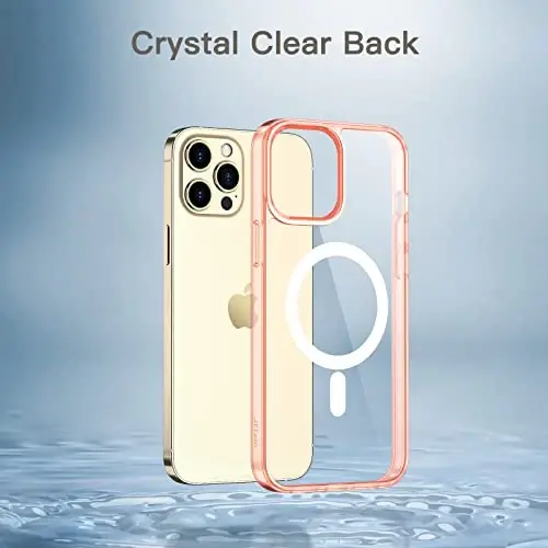 JETech Magnetic Case for iPhone 12 Pro Max 6.7-Inch Compatible with MagSafe Wireless Charging, Shockproof Phone Bumper Cover, Anti-Scratch Clear Back (Rose Gold) - 5