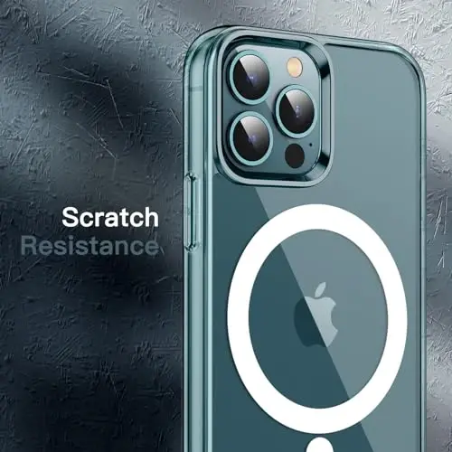 JETech Magnetic Case for iPhone 12 Pro Max 6.7-Inch Compatible with MagSafe Wireless Charging, Shockproof Phone Bumper Cover, Anti-Scratch Clear Back (Pacific Blue) - 7