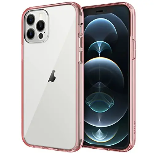 JETech Case for iPhone 12/12 Pro 6.1-Inch, Non-Yellowing Shockproof Phone Bumper Cover, Anti-Scratch Clear Back (Rose Gold) - 1