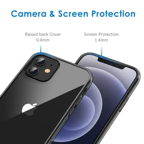 JETech Case for iPhone 12/12 Pro 6.1-Inch, Non-Yellowing Shockproof Phone Bumper Cover, Anti-Scratch Clear Back (Black) - 5