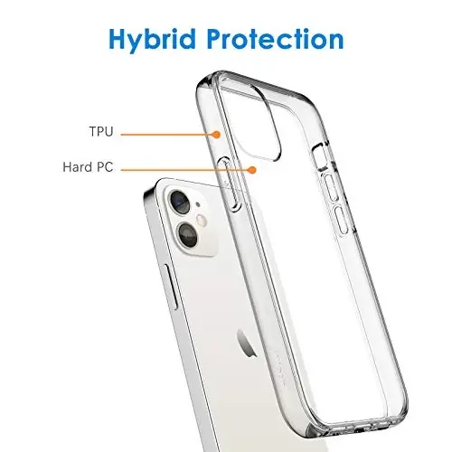 JETech Case for iPhone 12/12 Pro 6.1-Inch, Non-Yellowing Shockproof Phone Bumper Cover, Anti-Scratch Clear Back (HD Clear) - 3