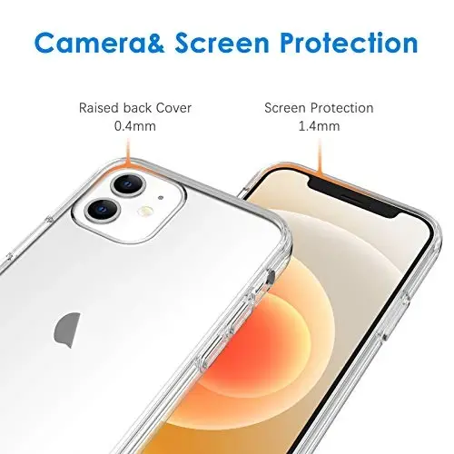 JETech Case for iPhone 12/12 Pro 6.1-Inch, Non-Yellowing Shockproof Phone Bumper Cover, Anti-Scratch Clear Back (HD Clear) - 5