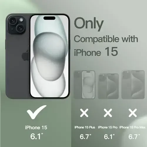 JETech iPhone 15 6.1 dyuym uchun silikon gʻilof, ipakdek yumshoq toʻliq himoya qoplamali telefon gʻilofi, zarbga chidamli qopqoq (kiparis) - JETECH (1)