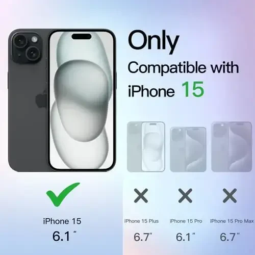 JETech iPhone 15 6.1 dyuym uchun yaltiroq g'ilof, Bling Sparkle zarbga chidamli telefon bumper qopqog'i, ayollar va qizlar uchun yoqimli yaltiroq (qora) - 2