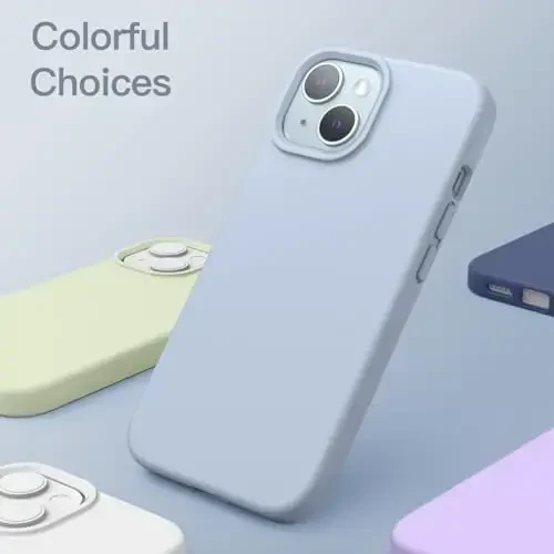 JETech Silicone Case for iPhone 15 6.1-Inch, Silky-Soft Touch Full-Body Protective Phone Case, Shockproof Cover (Blue) - 6