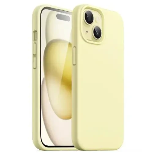 JETech Silicone Case for iPhone 15 6.1-Inch, Silky-Soft Touch Full-Body Protective Phone Case, Shockproof Cover (Yellow) - JETECH