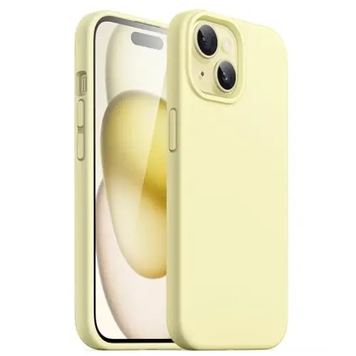 JETech Silicone Case for iPhone 15 6.1-Inch, Silky-Soft Touch Full-Body Protective Phone Case, Shockproof Cover (Yellow) - 1