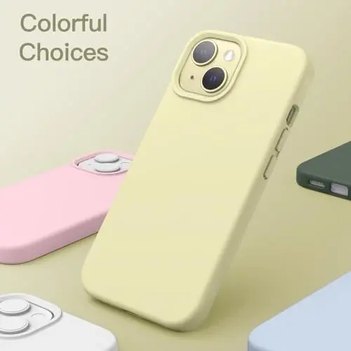 JETech Silicone Case for iPhone 15 6.1-Inch, Silky-Soft Touch Full-Body Protective Phone Case, Shockproof Cover (Yellow) - 6