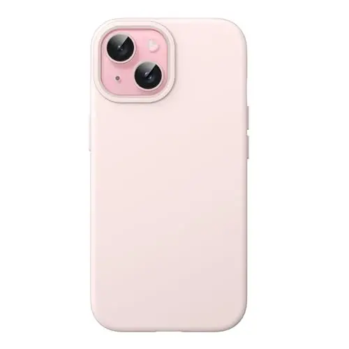 JETech iPhone 15 6.1 inç için Silikon Kılıf, İpeksi Yumuşak Dokunuşlu Tam Gövde Koruyucu Telefon Kılıfı, Darbeye Dayanıklı Kapak (Açık Pembe) 