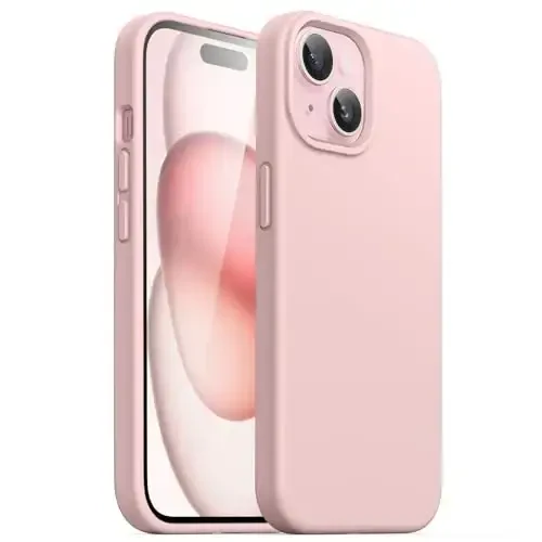 JETech Silicone Case for iPhone 15 6.1-Inch, Silky-Soft Touch Full-Body Protective Phone Case, Shockproof Cover (Pink) 