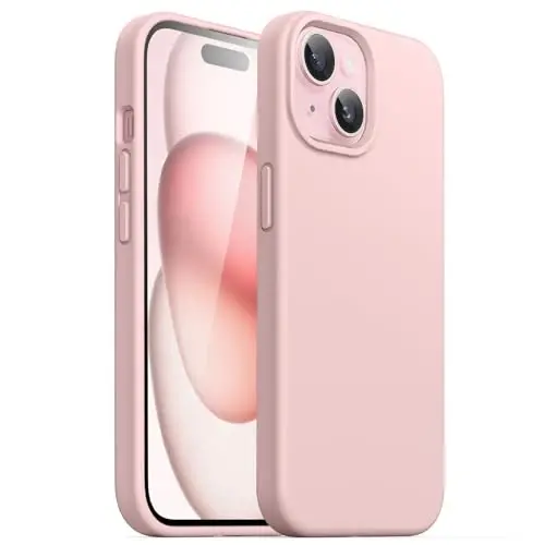 JETech Silicone Case for iPhone 15 6.1-Inch, Silky-Soft Touch Full-Body Protective Phone Case, Shockproof Cover (Pink) - 1