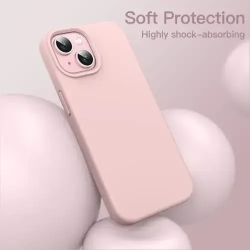JETech Silicone Case for iPhone 15 6.1-Inch, Silky-Soft Touch Full-Body Protective Phone Case, Shockproof Cover (Pink) - 4