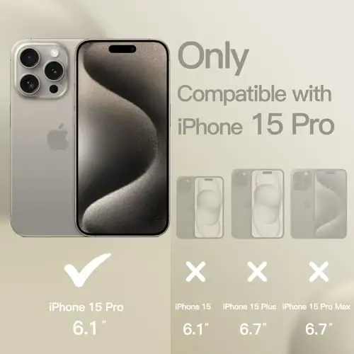 JETech iPhone 15 Pro 6.1-Inch uchun silikon g‘ilof, ipakdek yumshoq teginishdagi to‘liq korpusli himoya telefoni g‘ilofi, zarbaga chidamli qopqoq (Tabiiy titan) - JETECH (1)