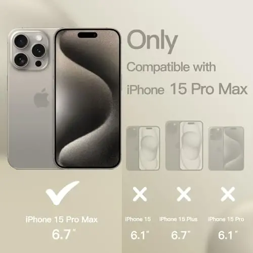 JETech iPhone 15 Pro Max 6.7 İnç için Silikon Kılıf, İpek Gibi Yumuşak Dokunuşlu Tam Gövde Koruyucu Telefon Kılıfı, Darbeye Dayanıklı Kapak (Doğal Titanyum) - 2