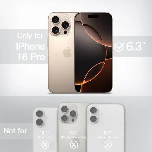 JETech Matte Case for iPhone 16 Pro, Desert Titanium | Military-Grade Protection, Frosted Matte Back, Anti-Fingerprint Finish, Shockproof Design - JETECH (1)