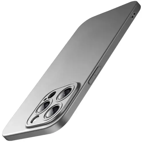 JETech Slim Case for iPhone 15 Pro Max 6.7-Inch with Camera Lens Full Cover Protection, Ultra-Thin Lightweight Matte Finish Minimalist Protective Phone Cover (Natural Titanium) 