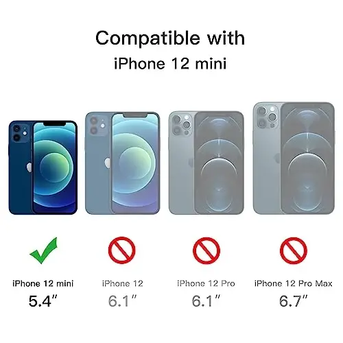 JETech Magnetic Case for iPhone 12 Mini 5.4-Inch Compatible with MagSafe, Translucent Matte Back Slim Shockproof Phone Cover (Blue) - 2