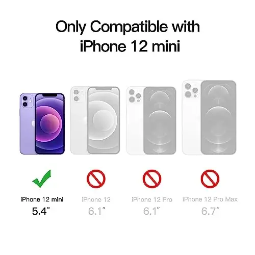 JETech Magnetic Case for iPhone 12 Mini 5.4-Inch Compatible with MagSafe, Translucent Matte Back Slim Shockproof Phone Cover (Light Purple) - 2