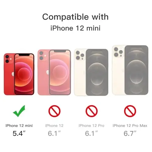 JETech Magnetic Case for iPhone 12 Mini 5.4-Inch Compatible with MagSafe, Translucent Matte Back Slim Shockproof Phone Cover (Red) - 2