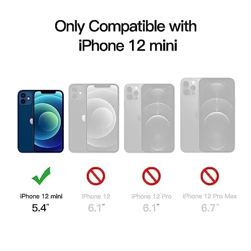 JETech Magnetic Case for iPhone 12 Mini 5.4-Inch Compatible with MagSafe, Translucent Matte Back Slim Shockproof Phone Cover (Storm Blue) - 2