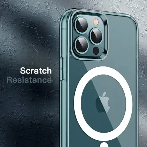 JETech Magnetic Case for iPhone 12 Pro Max 6.7-Inch Compatible with MagSafe Wireless Charging, Shockproof Phone Bumper Cover, Anti-Scratch Clear Back (Pacific Blue) - 7