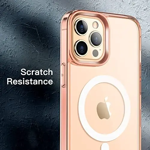 JETech Magnetic Case for iPhone 12 Pro Max 6.7-Inch MagSafe simsiz zaryadlash bilan mos keladi, zarbaga chidamli telefon bamperi qopqog'i, tirnalishga qarshi tiniq orqa (atirgul oltin) - 7