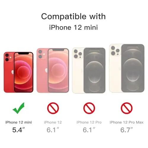 JETech Магнитный чехол для iPhone 12 Mini, 5,4 дюйма, совместим с MagSafe, полупрозрачная матовая задняя панель, тонкий противоударный чехол для телефона (красный) - 2