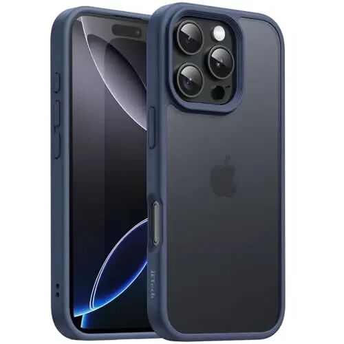 JETech Matte Case for iPhone 16 Pro 6.3-Inch, Shockproof Military Grade Drop Protection, Frosted Translucent Back Phone Cover, Anti-Fingerprint (Storm Blue) - JETECH