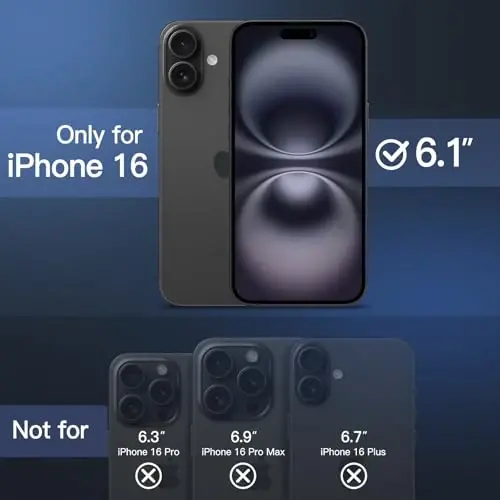 JETech Matte Case for iPhone 16 6.1-Inch, zarbaga chidamli harbiy darajadagi tushishdan himoya, muzlatilgan yarim shaffof orqa telefon qopqog'i, barmoq izlariga qarshi (to'q yashil) - 2