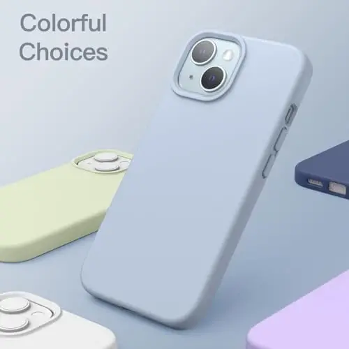 JETech Silicone Case for iPhone 15 6.1-Inch, Silky-Soft Touch Full-Body Protective Phone Case, Shockproof Cover (Blue) - 6