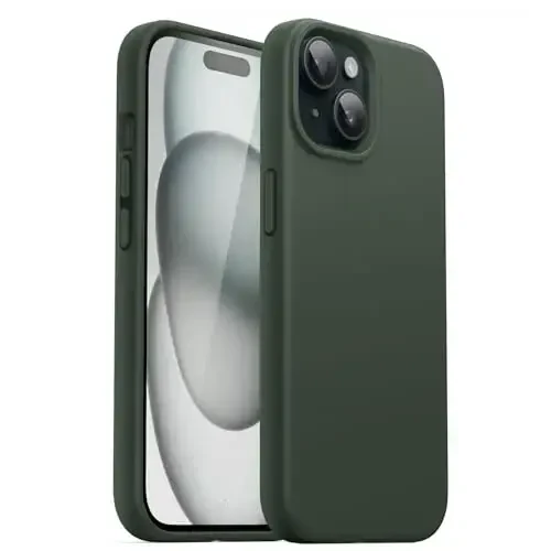 JETech Silicone Case for iPhone 15 6.1-Inch, Silky-Soft Touch Full-Body Protective Phone Case, Shockproof Cover (Cypress) - JETECH