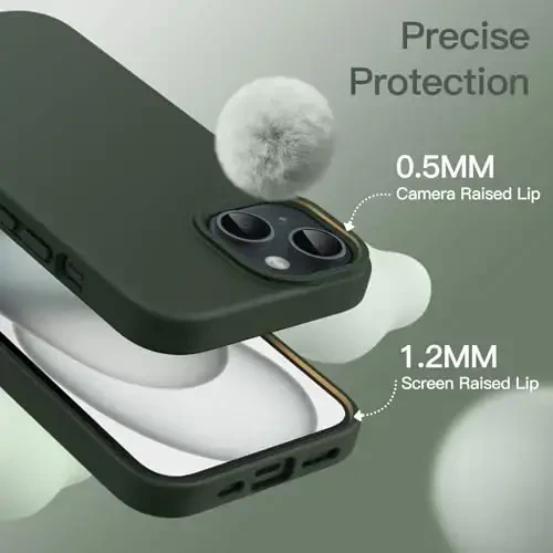 JETech Silicone Case for iPhone 15 6.1-Inch, Silky-Soft Touch Full-Body Protective Phone Case, Shockproof Cover (Cypress) - 5