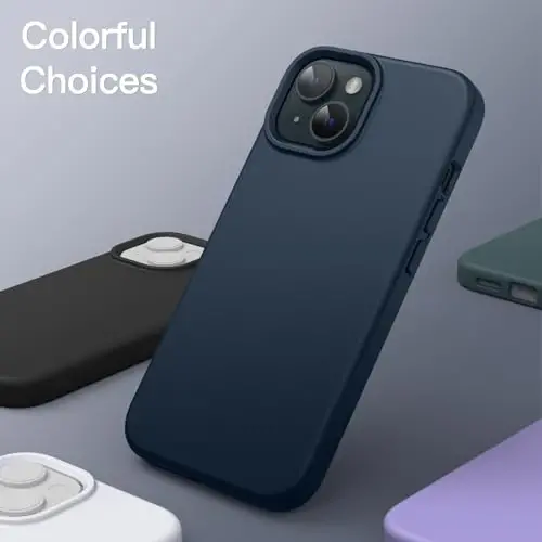 JETech Silicone Case for iPhone 15 6.1-Inch, Silky-Soft Touch Full-Body Protective Phone Case, Shockproof Cover (Navy) - JETECH (1)