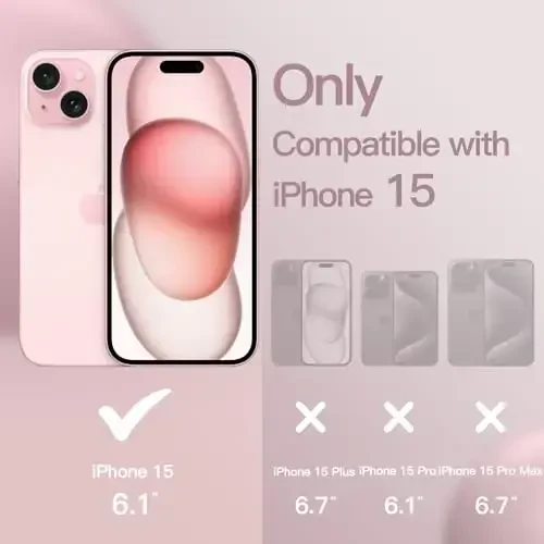 JETech Silicone Case for iPhone 15 6.1-Inch, Silky-Soft Touch Full-Body Protective Phone Case, Shockproof Cover (Pink) - 2
