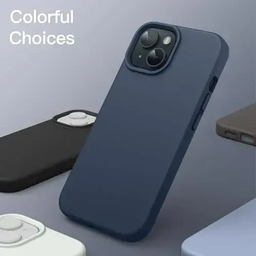 JETech Silicone Case for iPhone 15 6.1-Inch, Silky-Soft Touch Full-Body Protective Phone Case, Shockproof Cover (Storm Blue) - 6