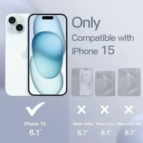 JETech Silicone Case for iPhone 15 6.1-Inch, Silky-Soft Touch Full-Body Protective Phone Case, Shockproof Cover (Winter Blue) - 2