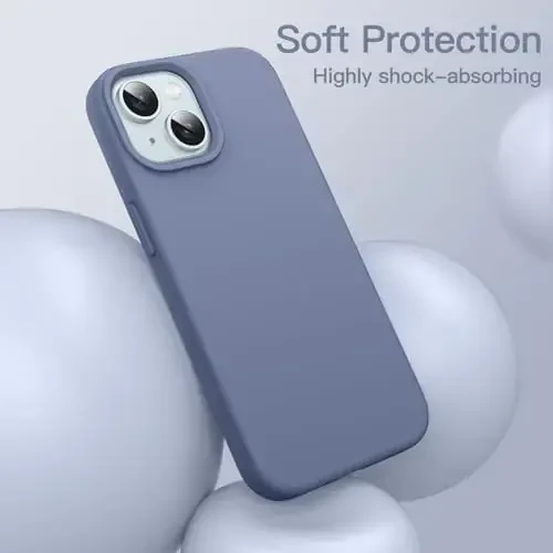 JETech Silicone Case for iPhone 15 6.1-Inch, Silky-Soft Touch Full-Body Protective Phone Case, Shockproof Cover (Winter Blue) - 4