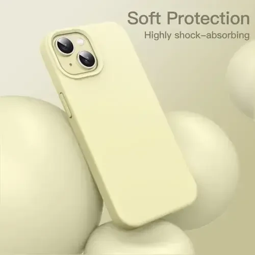 JETech Silicone Case for iPhone 15 6.1-Inch, Silky-Soft Touch Full-Body Protective Phone Case, Shockproof Cover (Yellow) - 4