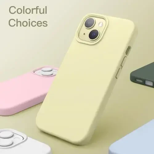 JETech Silicone Case for iPhone 15 6.1-Inch, Silky-Soft Touch Full-Body Protective Phone Case, Shockproof Cover (Yellow) - 6