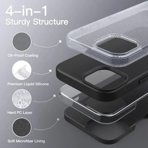 JETech Silicone Case for iPhone 15 Plus, Black | Silky Soft Touch, Shockproof Protection, Scratch Resistant, Microfiber Lining - 3