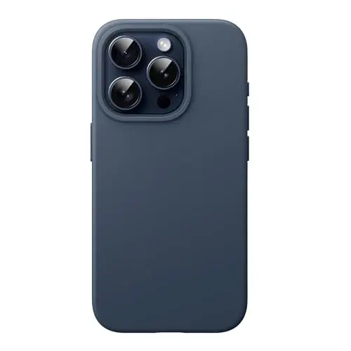 JETech Silicone Case for iPhone 15 Pro 6.1-Inch, Silky-Soft Touch Full-Body Protective Phone Case, Shockproof Cover (Storm Blue) 