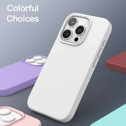 JETech Silicone Case for iPhone 15 Pro 6.1-Inch, Silky-Soft Touch Full-Body Protective Phone Case, Shockproof Cover (White) - 1