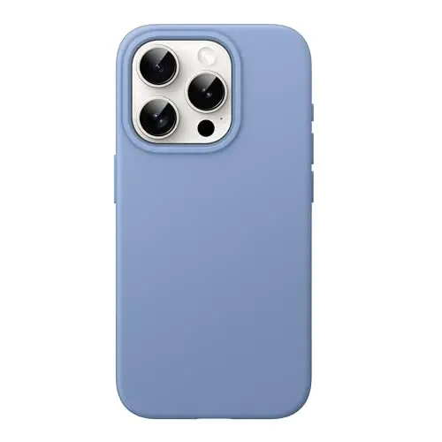 JETech Silicone Case for iPhone 15 Pro 6.1-Inch, Silky-Soft Touch Full-Body Protective Phone Case, Shockproof Cover (Winter Blue) 