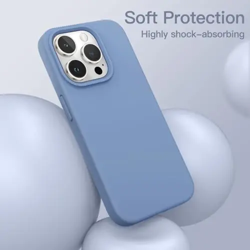 JETech Silicone Case for iPhone 15 Pro 6.1-Inch, Silky-Soft Touch Full-Body Protective Phone Case, Shockproof Cover (Winter Blue) - 4