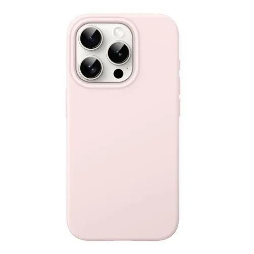 JETech Silicone Case for iPhone 15 Pro Max 6.7-Inch, Silky-Soft Touch Full-Body Protective Phone Case, Shockproof Cover (Light Pink) 